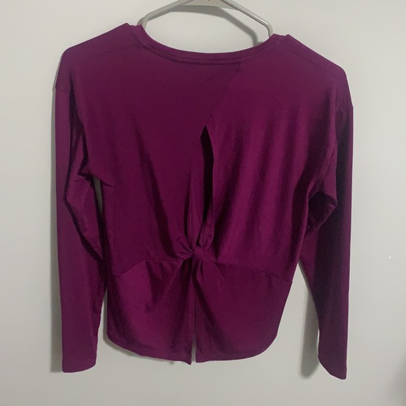 Athleta Magenta Tie Back Long Sleeve Top - Picture 3 of 5